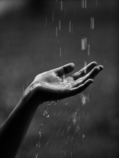 hand in rain